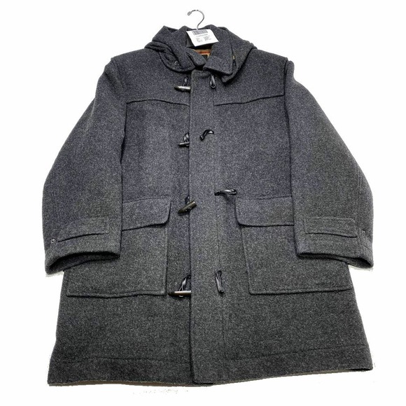 NWT‎ Jos A Bank Wool Duffle Coat XL Charcoal Work Dress Plaid Warm Mens $695